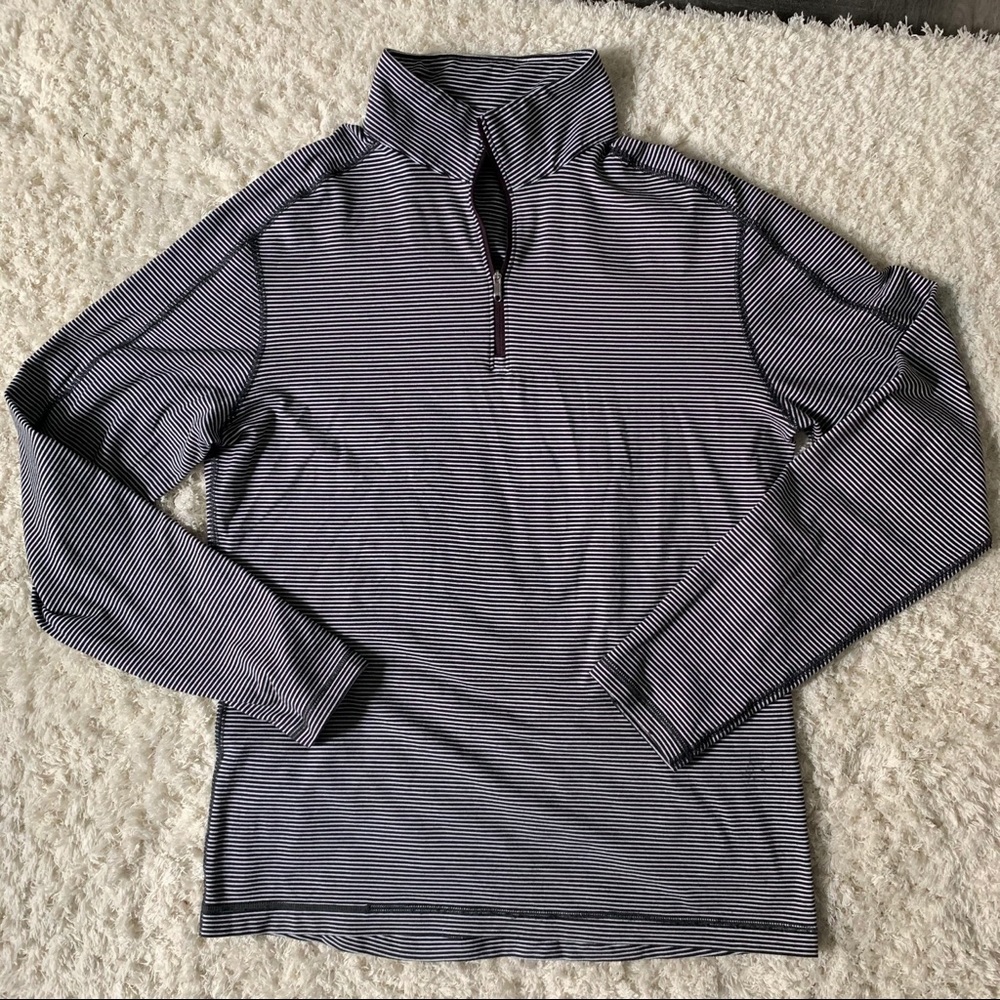 Lululemon Striped 1/4 Zip Pullover